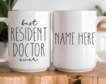 Taza del Mejor Médico Residente de la Historia - Regalo Personalizado para Residentes Médicos - Taza de Café con Nombre Personalizado - Regalo de Graduación o Agradecimiento Médico