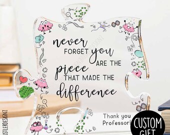 Personalized Psychology Puzzle Plaque: Mental Health Gift for Therapist
