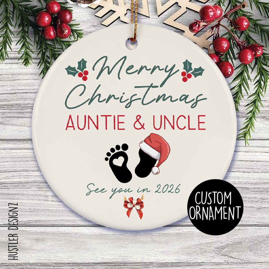 Custom Baby Announcement Ceramic Ornament: Christmas Pregnancy for Aunt ...