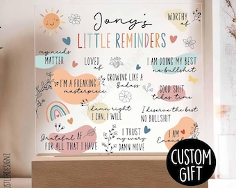 Personalized Mental Health Acrylic Plaque: Positive & Funny Self Affirmations