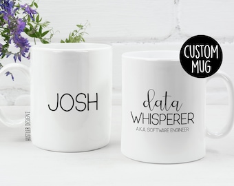 Data Whisperer, Software Engineer Mug, Software Developer Gifts, Data Scientist Mug, Data Analyst Mug, Engineer Gifts, Developer Gift