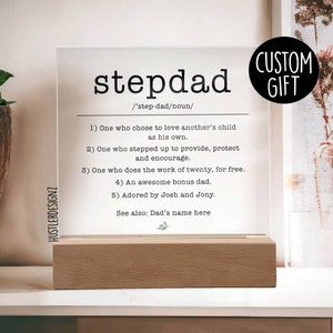 Personalized Stepdad Father&#39;s Day Plaque - Stepdad Gift - Bonus Dad Plaque - Custom Stepfather Gift - Appreciation Gifts