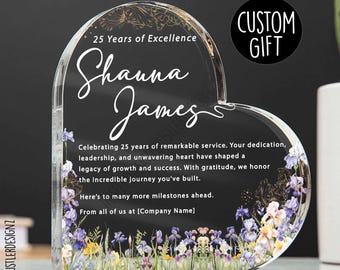 25 Year Work Anniversary Acrylic Plaque: Employee Recognition Keepsake