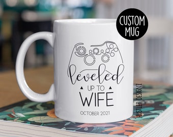 Leveled Up To Wife Coffee Mug - Gamer Engagement Gift