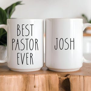 Best Pastor Ever Mug – Pastor Appreciation Gift – Faith-Based Coffee Cup – Religious Gift for Men or Women – Custom Name Optional