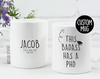 Taza divertida de graduación de doctorado: regalo de doctorado personalizado