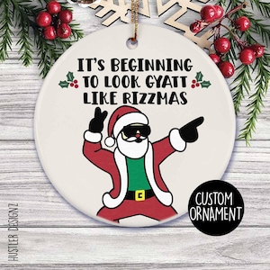 Funny Gen Z Christmas Ornament: &quot;Rizzmas&quot; Meme Ceramic Ornament