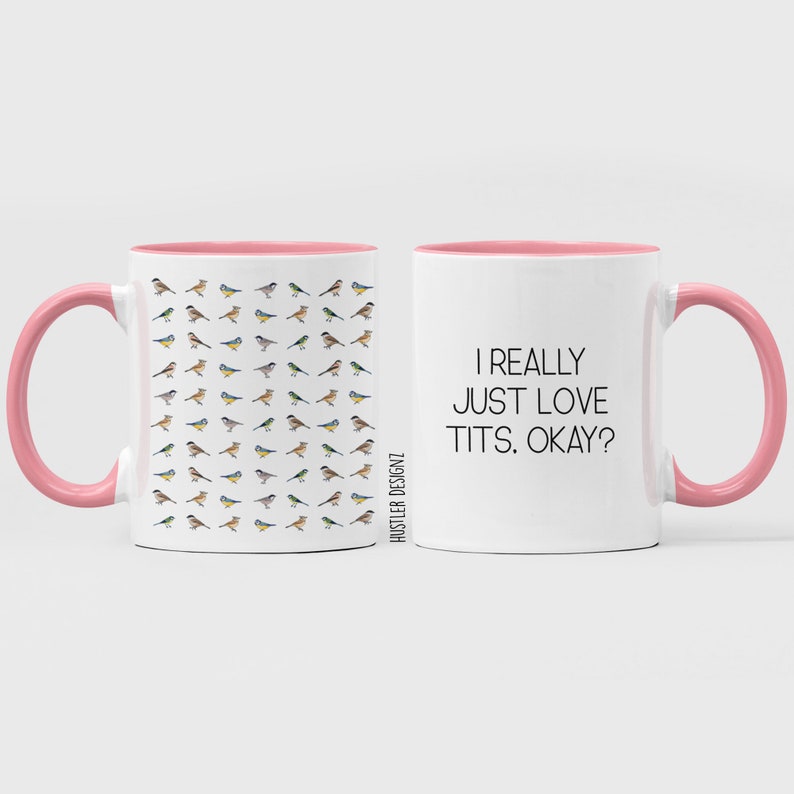 Lustige Vogel-Tasse: I Love Meisen, okay? - Vogelbeobachter Geschenk Pink, 11 Ounces