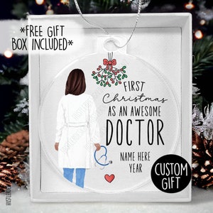 Doctorsafstuderenornament: acrylaandenken eerste kerstdag