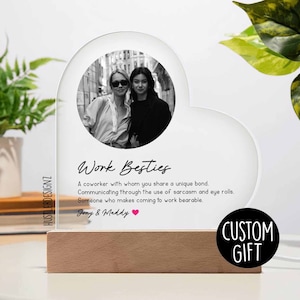Personalized Work Bestie Definition Acrylic Plaque, Custom Photo Plaque, Gifts For Coworker Work Friends, Heartfelt Gratitude Gift