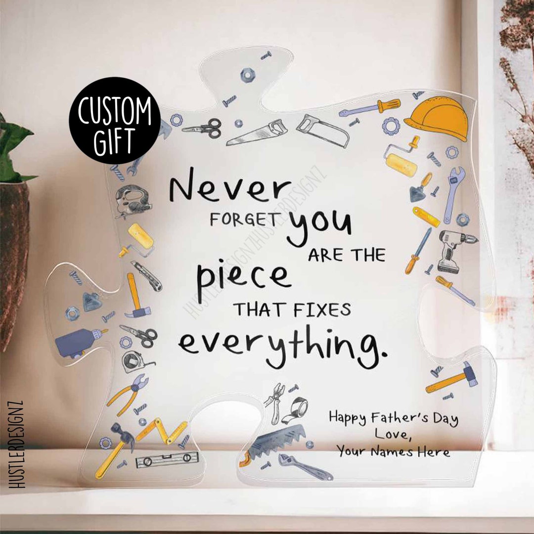 Regalo Per Papà Da Figlia O Figlio | Decorazione Puzzle Acrilico Con Messaggio D'Amore