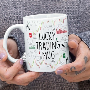 Lucky Trading Mug, Stock Market Day Trading Gift, Day Trader Mug, Options Trading, Forex Trading, Crypto Trading