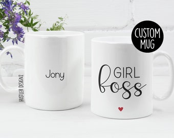 Girl Boss Mug, Personalized Mug, Boss Gift, Boss Lady, Boss Mug, Coworker Christmas Gift, New Job Gift, Gifts For Women