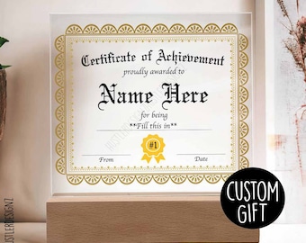 Personalized Acrylic Achievement Award Plaque - Custom Corporate Appreciation Gift