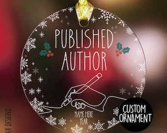 Personalized Published Author Acrylic Ornament - Celebrating Literary Success, Custom Author and Writer Ornament