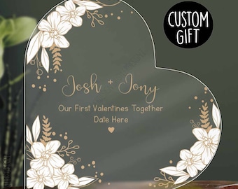 First Valentine's Keepsake: Personalized Acrylic Heart Plaque