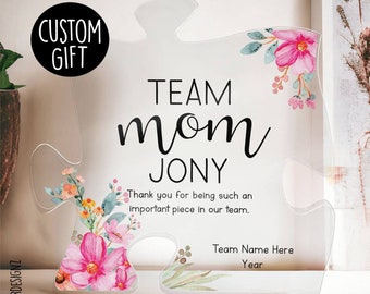 Team Mom Plaque, Personalized Gifts, Team Mom Gift, Baseball Mom, Football Mom, Cheer Mom, Hockey Team Mom, Soccer Team Mom, Thank You Gifts