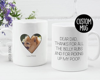 Funny Pet Dad Photo Mug: Dear Dad, Thanks For Picking Up My Poop