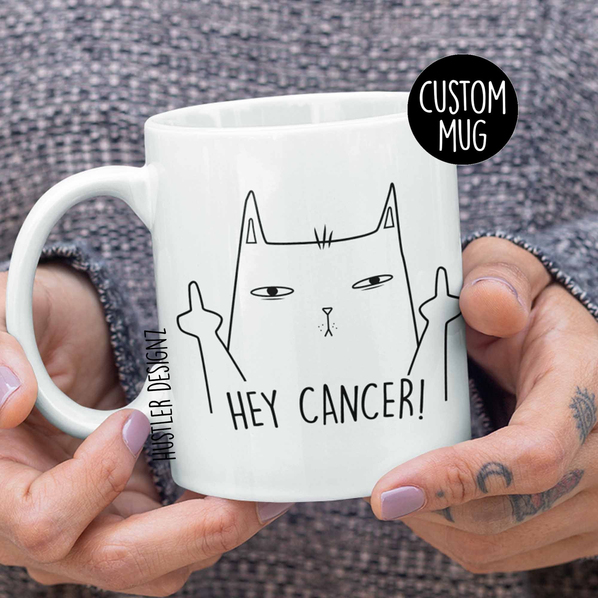 Cancer Middle Finger Cat Coffee Mug - Cancer Survivor \u0026 Fighter Gift,  Cancer Treatment Encouragement, F U Cancer Mug - Etsy, image size:2000x2000