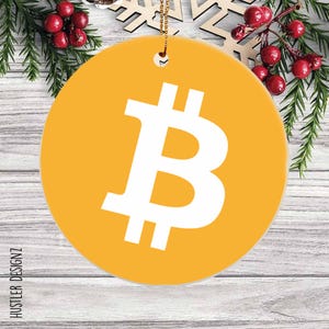 Bitcoin Ornament - Cryptocurrency Enthusiast Gift - Round Bitcoin Christmas Ornament - Crypto Gifts - Digital Currency - Crypto Trader Gifts