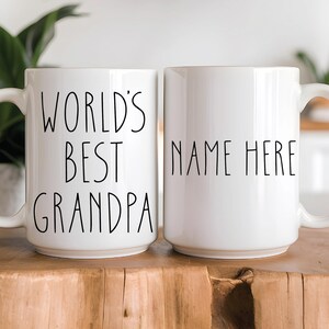 Taza del Mejor Abuelo del Mundo: Taza de Café Personalizada para Abuelos. Regalo de los Nietos para el Día del Padre, Cumpleaños o Navidad.