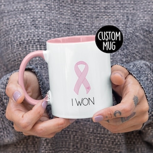 I Won Breast Cancer Mug, Custom Cancer Mug, Cancer Survivor Gift, Custom Cancer Gift, Breast Cancer Awareness, Cancer Encouragement Gift