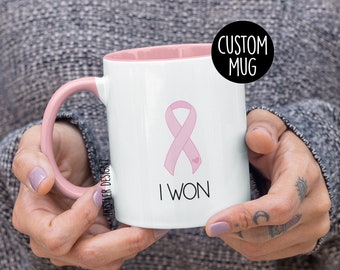 I Won Breast Cancer Mug, Custom Cancer Mug, Cancer Survivor Gift, Custom Cancer Gift, Breast Cancer Awareness, Cancer Encouragement Gift
