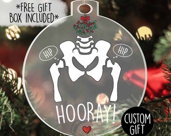 Adorno acrílico personalizado para médico ortopédico: Hip Hip Hooray