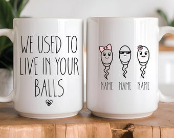 Funny Dad-mok: we leefden vroeger in je ballen - koffiekopje humor voor volwassenen