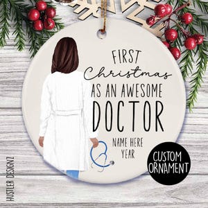 Decorazione personalizzata per il primo anno di dottore: ricordo di Natale per il primo Natale