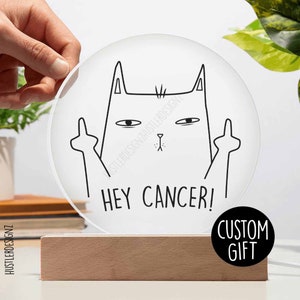 thumbnail image 2 of Hey Cancer Mddle Fnger Cancer Support Gft Breast Cancer - Etsy 2 of 13
