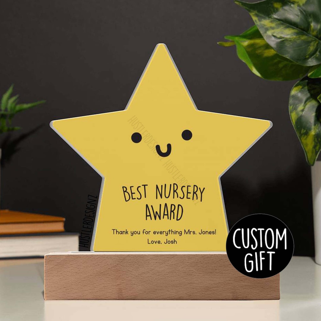 Personalized Best Nursery Award Star Acrylic Plaque for Etsy