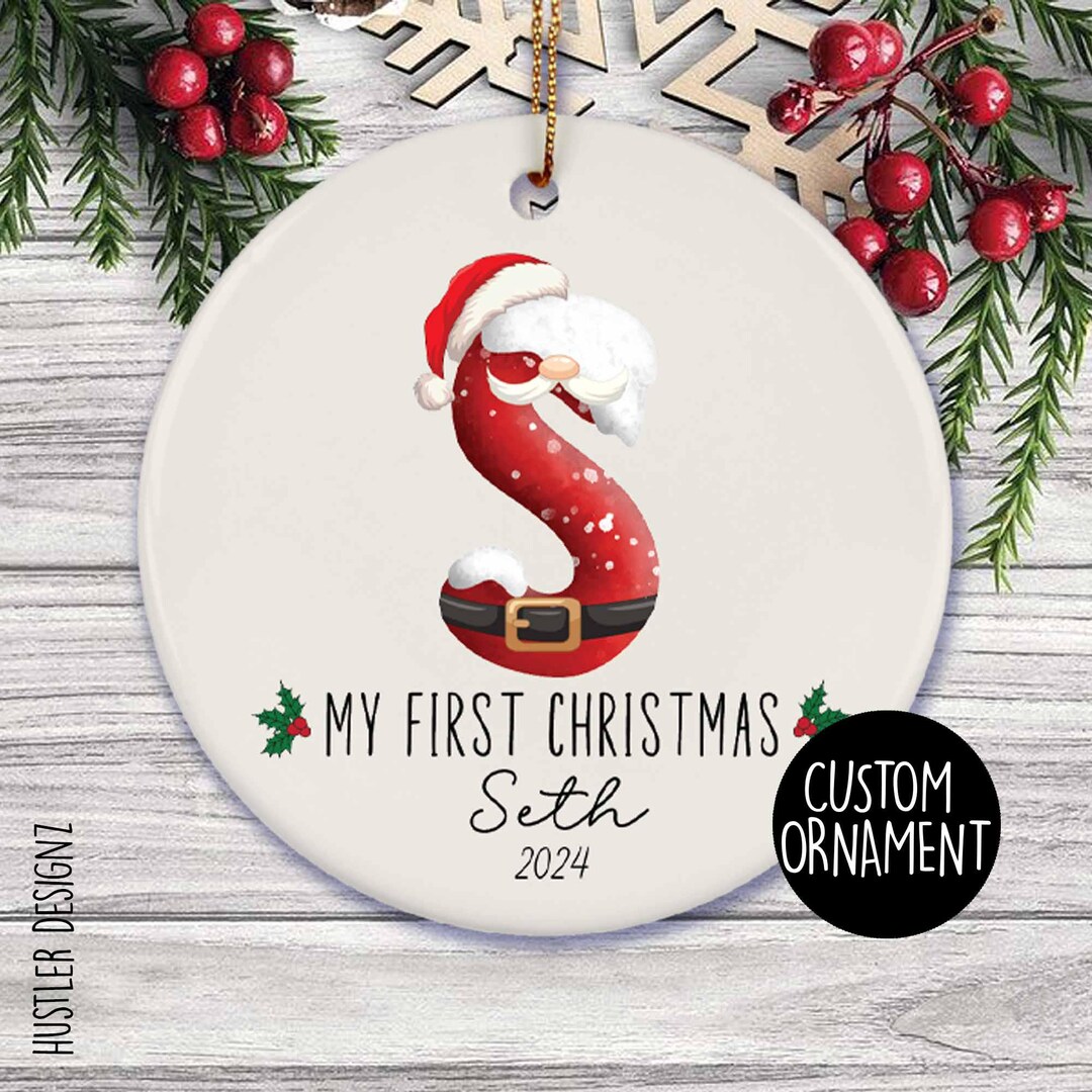 Custom My First Christmas Ornament Personalized Santa Letter Ornament — free download