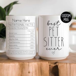 Custom Pet Sitter Mug: Personalized Nutritional Fact Gift For Pet Lovers