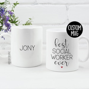 Melhor assistente social de todos os tempos, caneca personalizada, presente de assistente social, caneca de assistente social, presente de formatura de serviço social, estudante de serviço social
