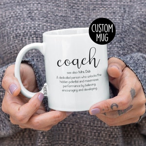 Custom Coach Definition Mug - Personalized Coach Gift with Name, Coach Appreciation  - Sports Coach Thank You Mug - End of Season Gift