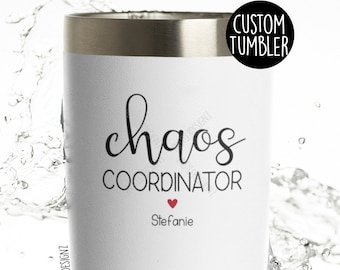 Chaos Coordinator Tumbler Cup, Chaos Coordinator, Administratieve Professionals Day Gift, Collega Gift, Team Mom Gift, Boss Gift For Women