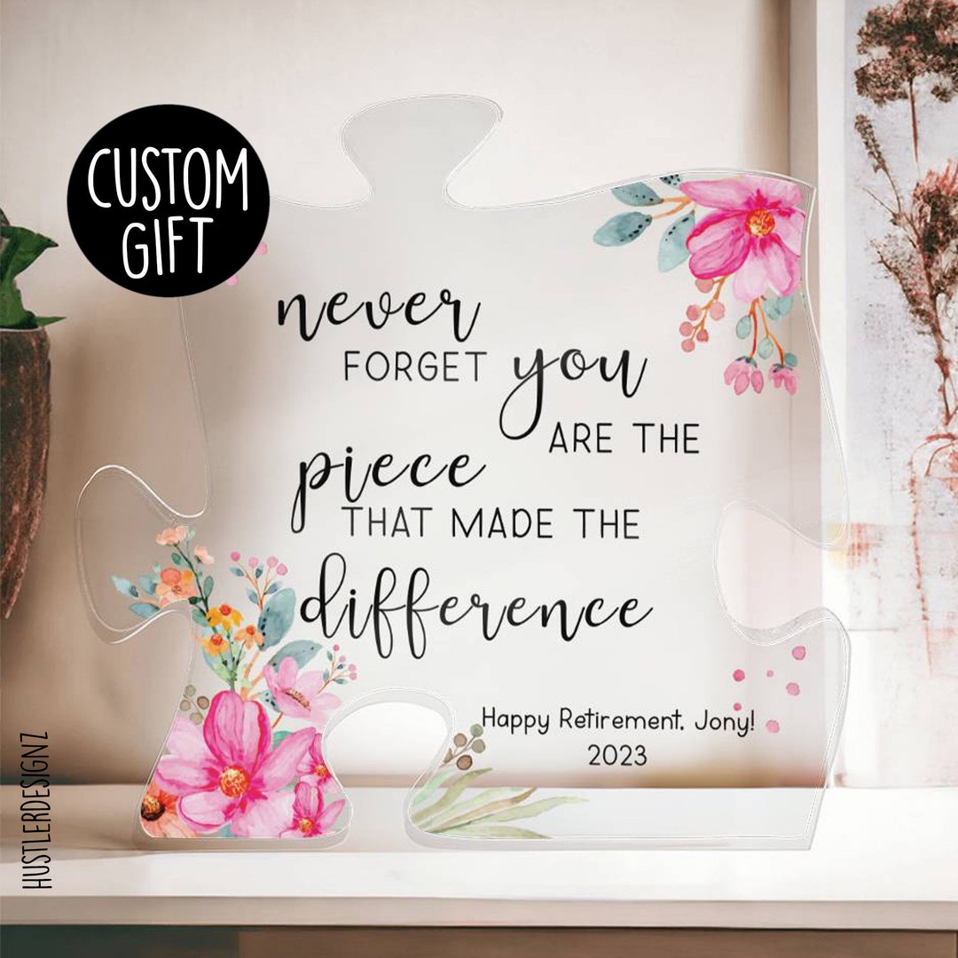 ORIGACH Coworker Leaving Gifts - Never Forget You Are The Piece, puzzle in acrilico, 11,9 x 11,9 cm, regalo di ringraziamento per donne e uomini