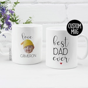 Best Dad Ever Mug with Baby Photo – Personalized Father’s Day Gift from Baby - Custom Dad Coffee Cup with Photo and Name - New Dad Gift