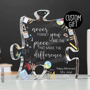Gepersonaliseerde pensioneringscadeau wiskundeleraar - puzzel acrylplaat - aangepast waarderingscadeau wiskundeleraar - cadeau voor wiskundeleraar