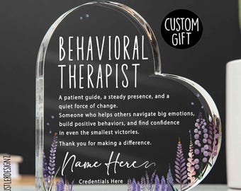 Behavioral Therapist Gift Plaque: Personalized Acrylic Heart
