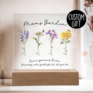 Personalized Mom's Garden Sign - Birth Flower Family Print - Birth Month - Mother's Day Gift - Family Keepsake Gift