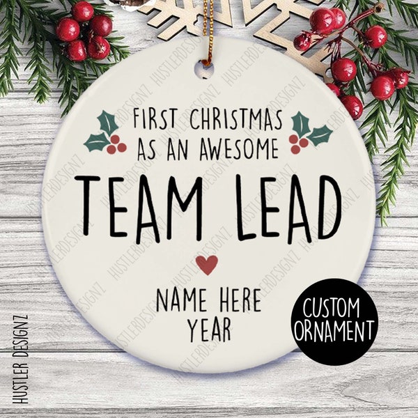 First Christmas As An Awesome Team Lead Ornament, Team Leader Gifts, Manager Gift, Team Leader Christmas, Manager Christmas,Manager Ornament