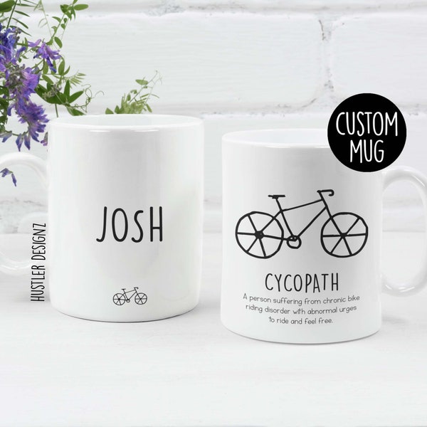 Cycopath Coffee Mug, Bike Gifts, Biker Gifts, Bicycle Gifts, Mountain Bike Gift, Mountain Bike Mug, Personalized Gifts, Funny Gifts