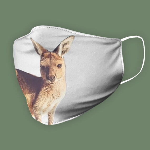 Kangaroo Face Mask Kangaroo Print Kangaroo Face Cover Etsy