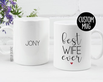 Caneca da Melhor Esposa de Todos os Tempos – Presente Romântico para Esposa – Presente de Aniversário Fofo para Esposa – Lembranças de Casamento