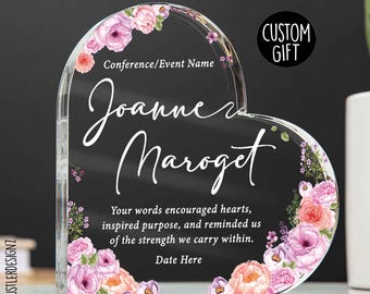Personalized Women's Conference Speaker Gift: Event Recognition Award Plaque