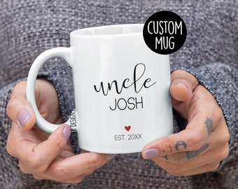 Uncle Est Mug, Personalized Mug, Pregnancy Announcement Gift For Uncle, Baby Reveal Gift, New Uncle Gift, Uncle To Be Gift