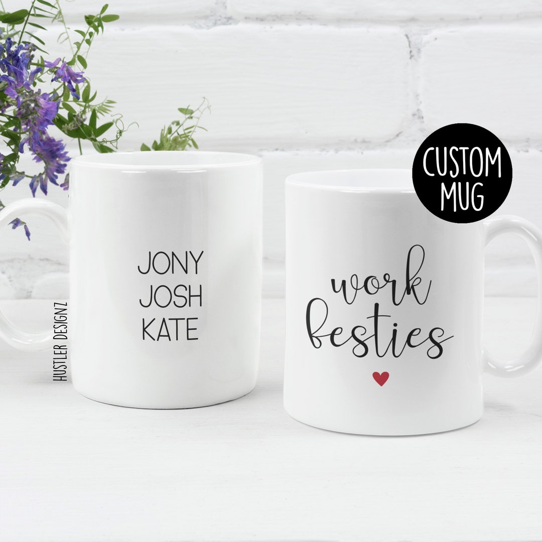 Work Bestie Mug, Personalized Mugs, Work Bestie Gift, Work Bestie ...