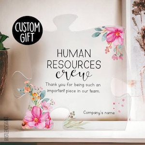 Human Resources Crew Plaque, Personalized Gifts, Human Resources Gifts,  HR Gifts, HR Manager Plaque Gift, Hr Team Thank You Gifts